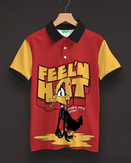 Feel Hot Printed Polo T-Shirt  #PP149
