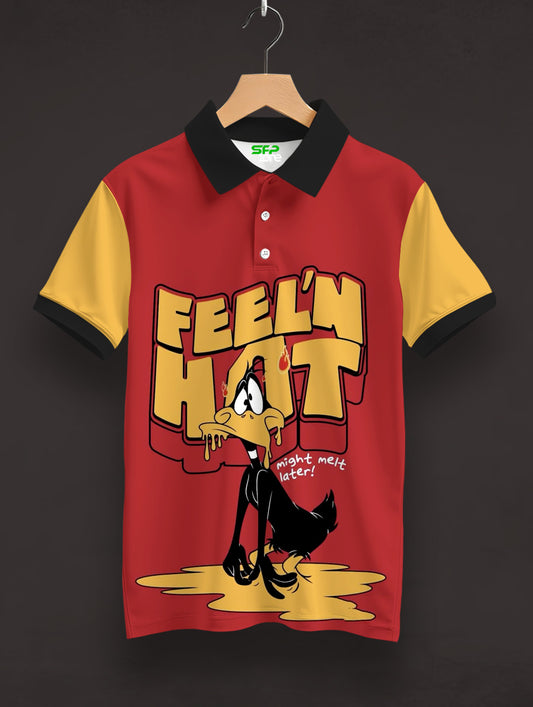Feel Hot Printed Polo T-Shirt  #PP149