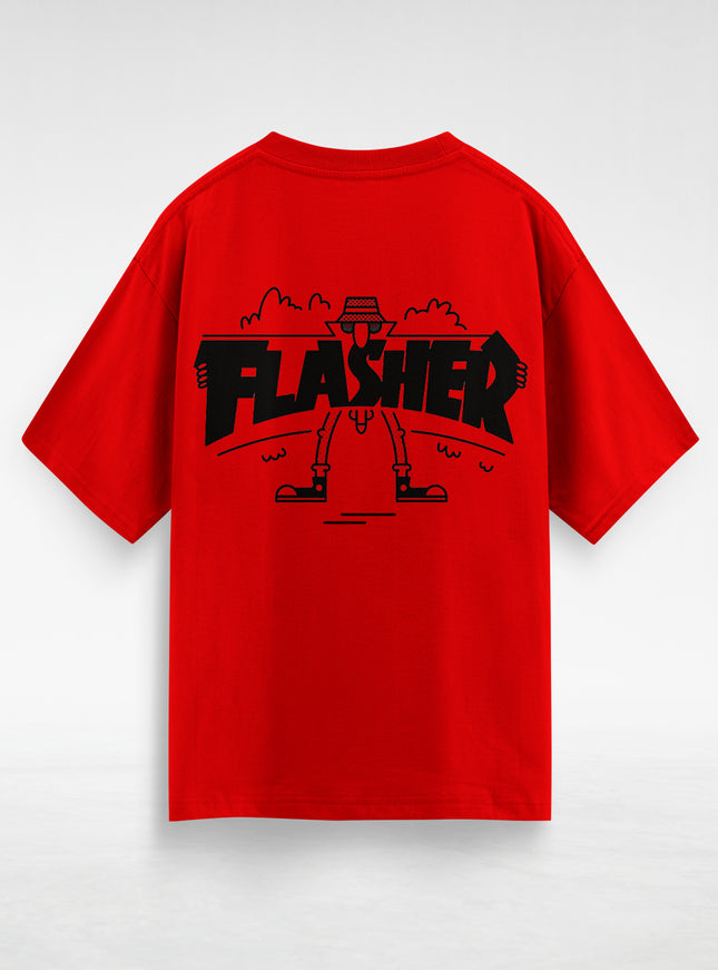 Flasher Red Oversized T-Shirt #128