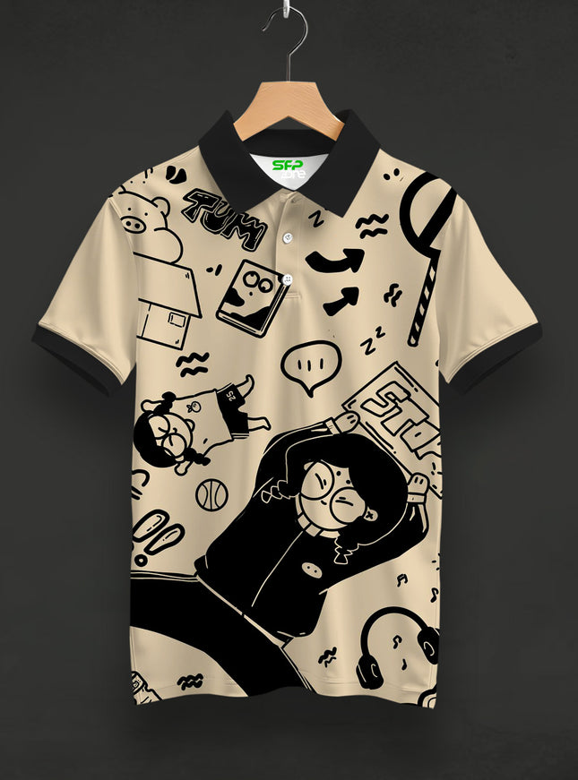 Gabriele Vitoria Printed Polo Tee  #PP148