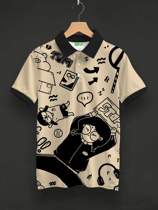 Gabriele Vitoria Printed Polo Tee  #PP148