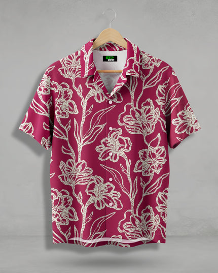 Hand-Drawn Bloom Print Shirt