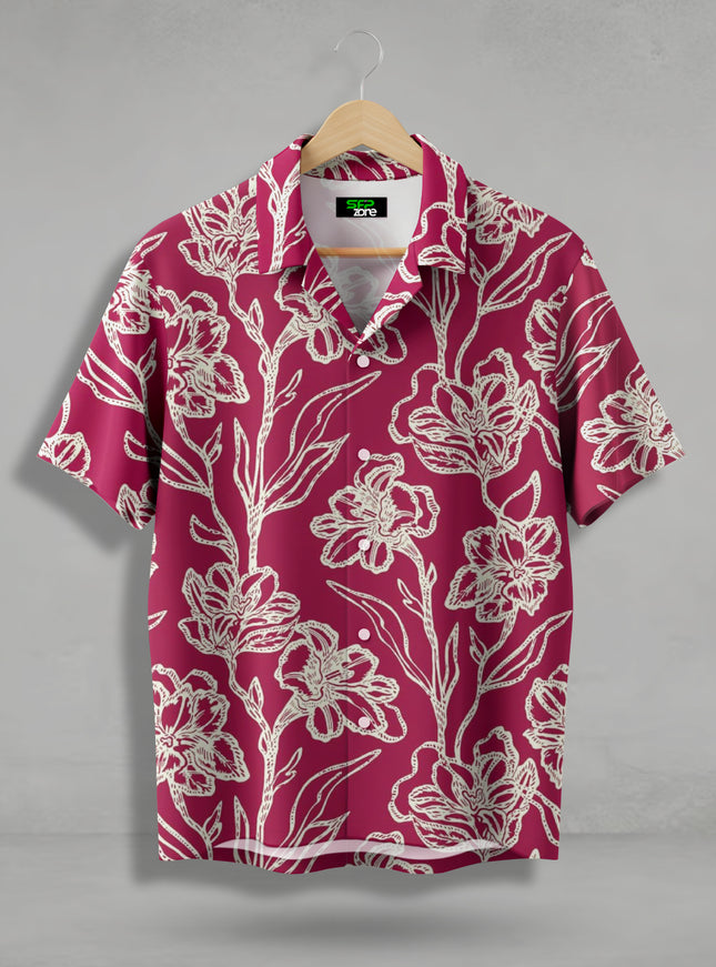 Hand-Drawn Bloom Print Shirt