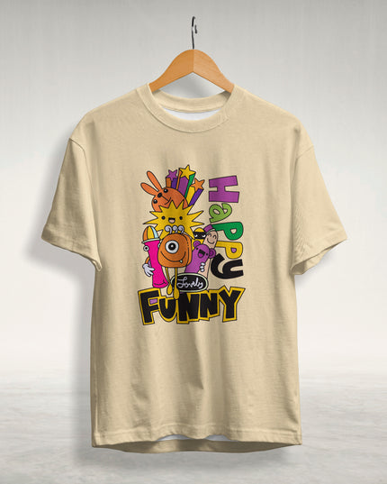 Happy Funny Graphic Printed T-Shirt