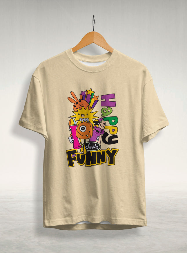 Happy Funny Graphic Printed T-Shirt