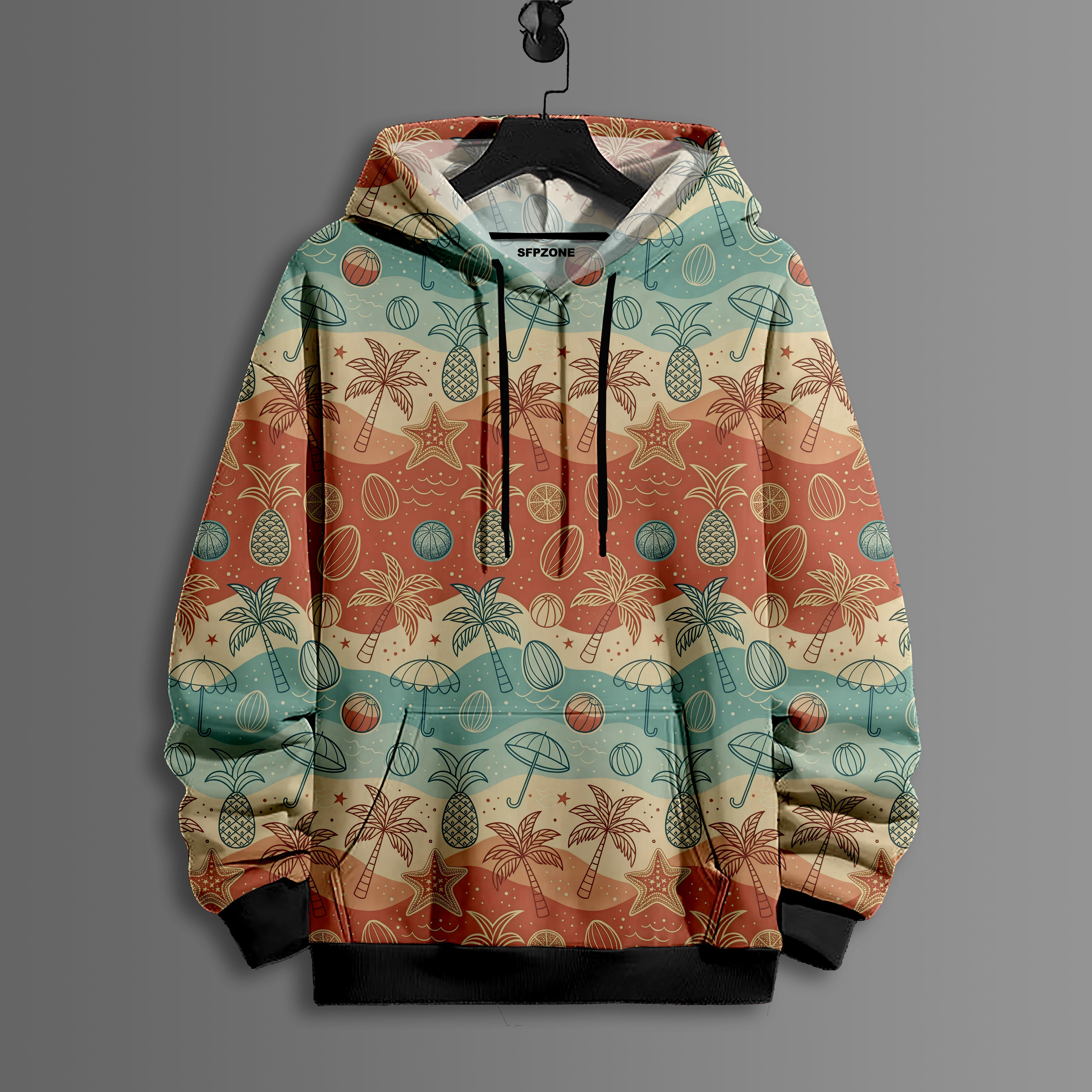 Printed Fleece Hoodie#02
