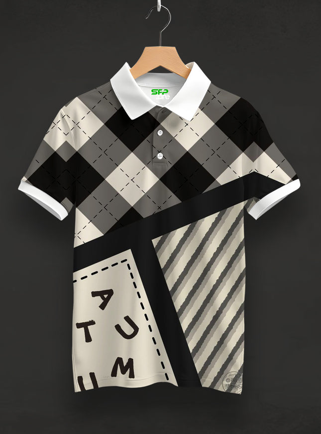 Lattice Pattern Polo Tee  #PP140