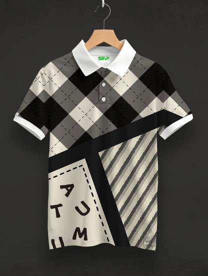 Lattice Pattern Polo Tee  #PP140