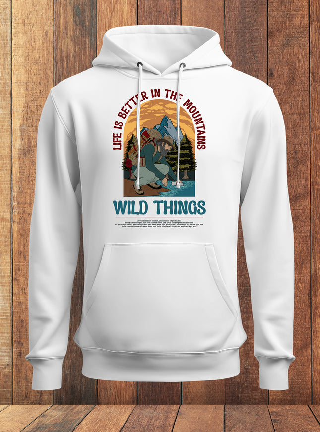 Life is Better In The Mountain Cotton Hoodie#106