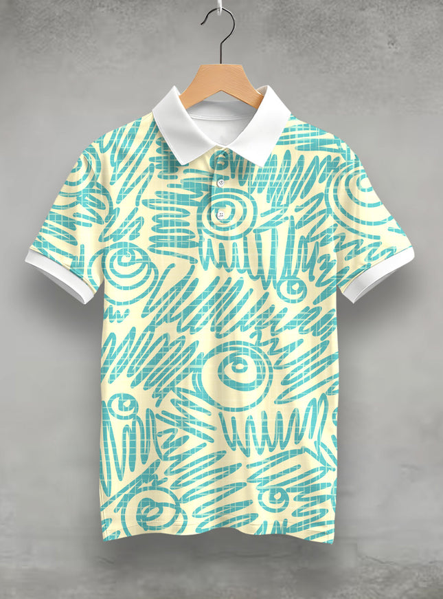 Line Doodle Polo T-Shirt  #PP126