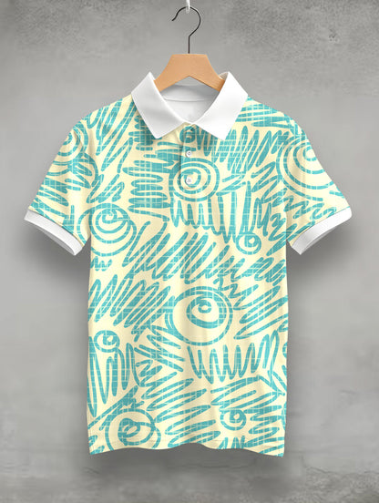 Line Doodle Polo T-Shirt  #PP126