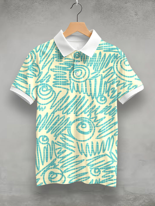 Line Doodle Polo T-Shirt  #PP126