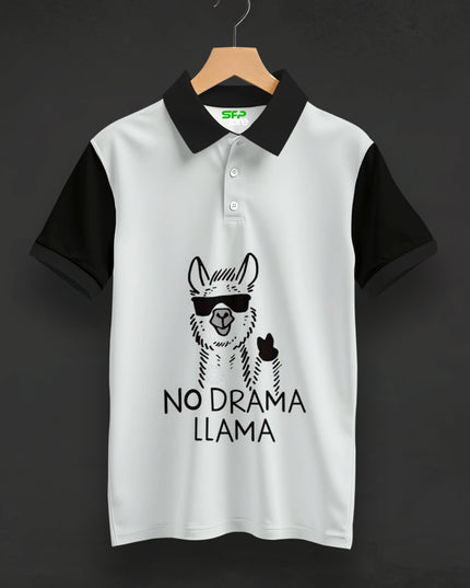 No Drama LLama Printed Polo T-Shirt #PP185