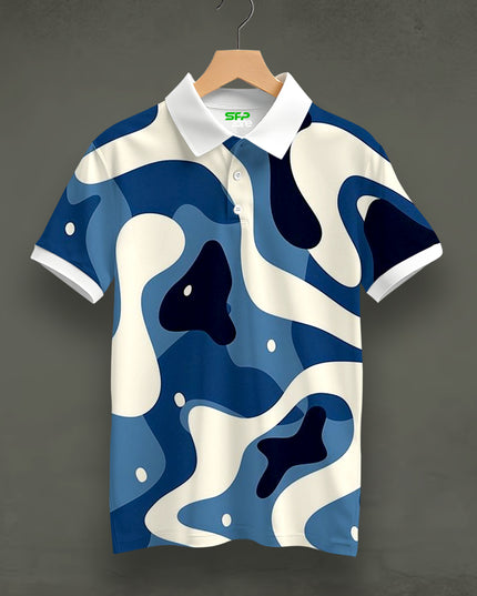 Ocean Camo Printed Polo Tee #PP184