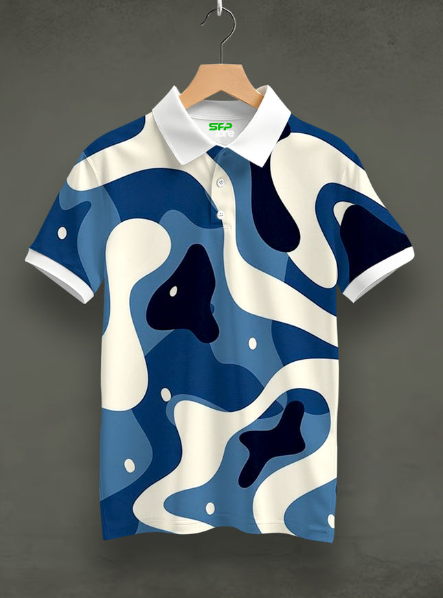 Ocean Camo Printed Polo Tee #PP184