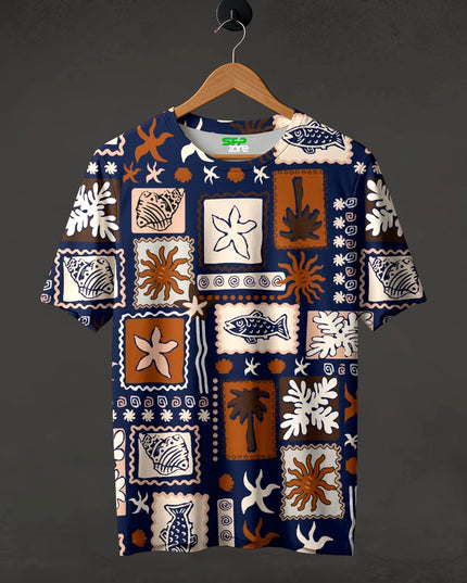 Oceanic Patchwork Printed T-Shirt #PT176