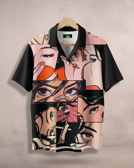 Sad Girl Comic Print Shirt