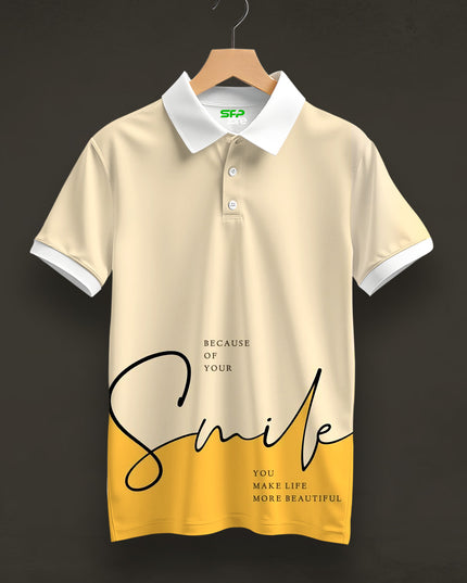 Smile Printed Polo Tee  #PP135