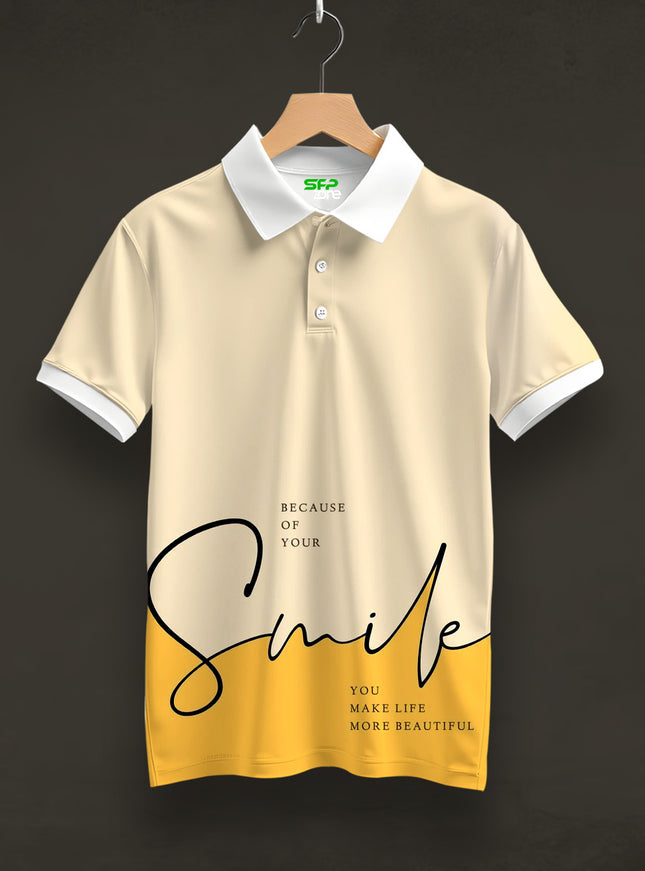 Smile Printed Polo Tee  #PP135