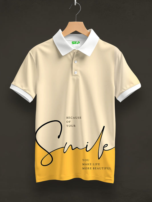 Smile Printed Polo Tee  #PP135