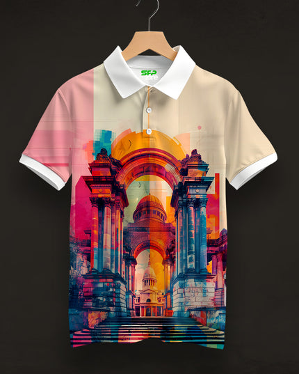 Structural Printed Polo Tee  #PP134
