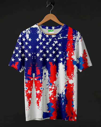US Flag Print T-Shirt #PT165