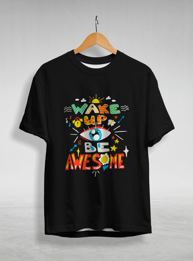 Wake Up Graphic Printed T-Shirt