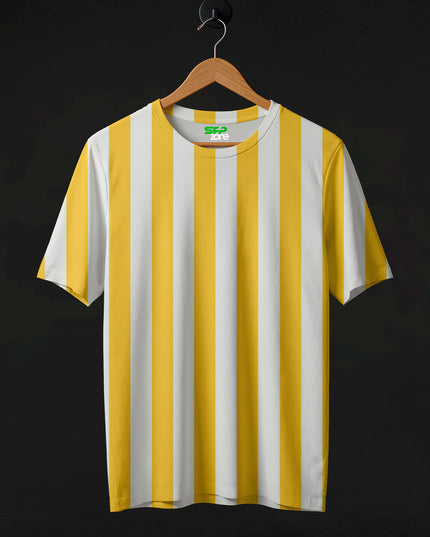 Yellow Striped Printed T-Shirt #PT146