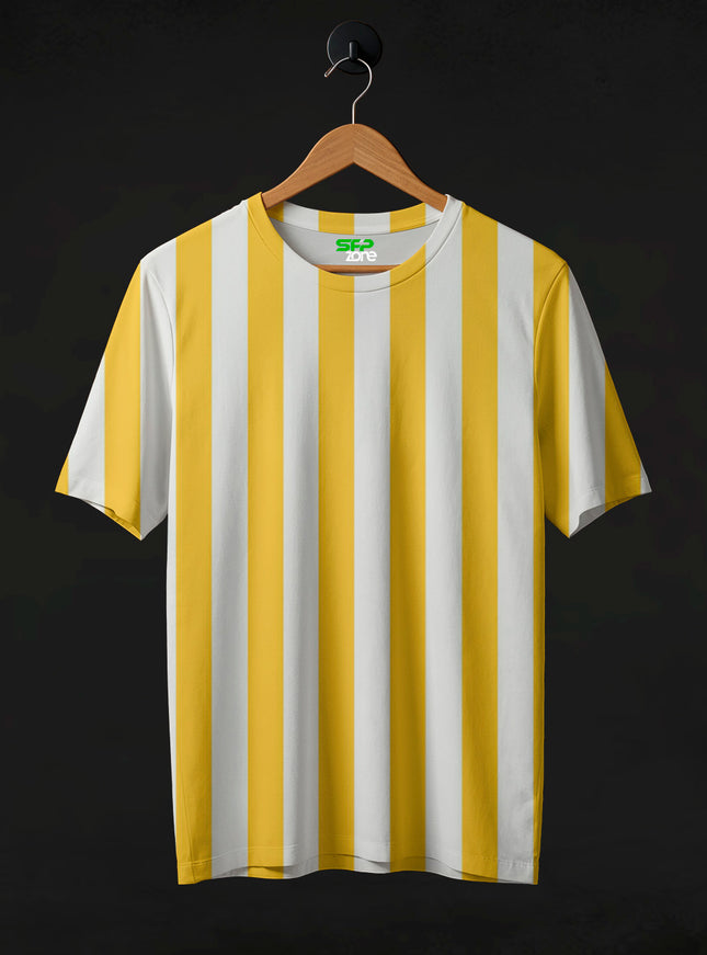 Yellow Striped Printed T-Shirt #PT146