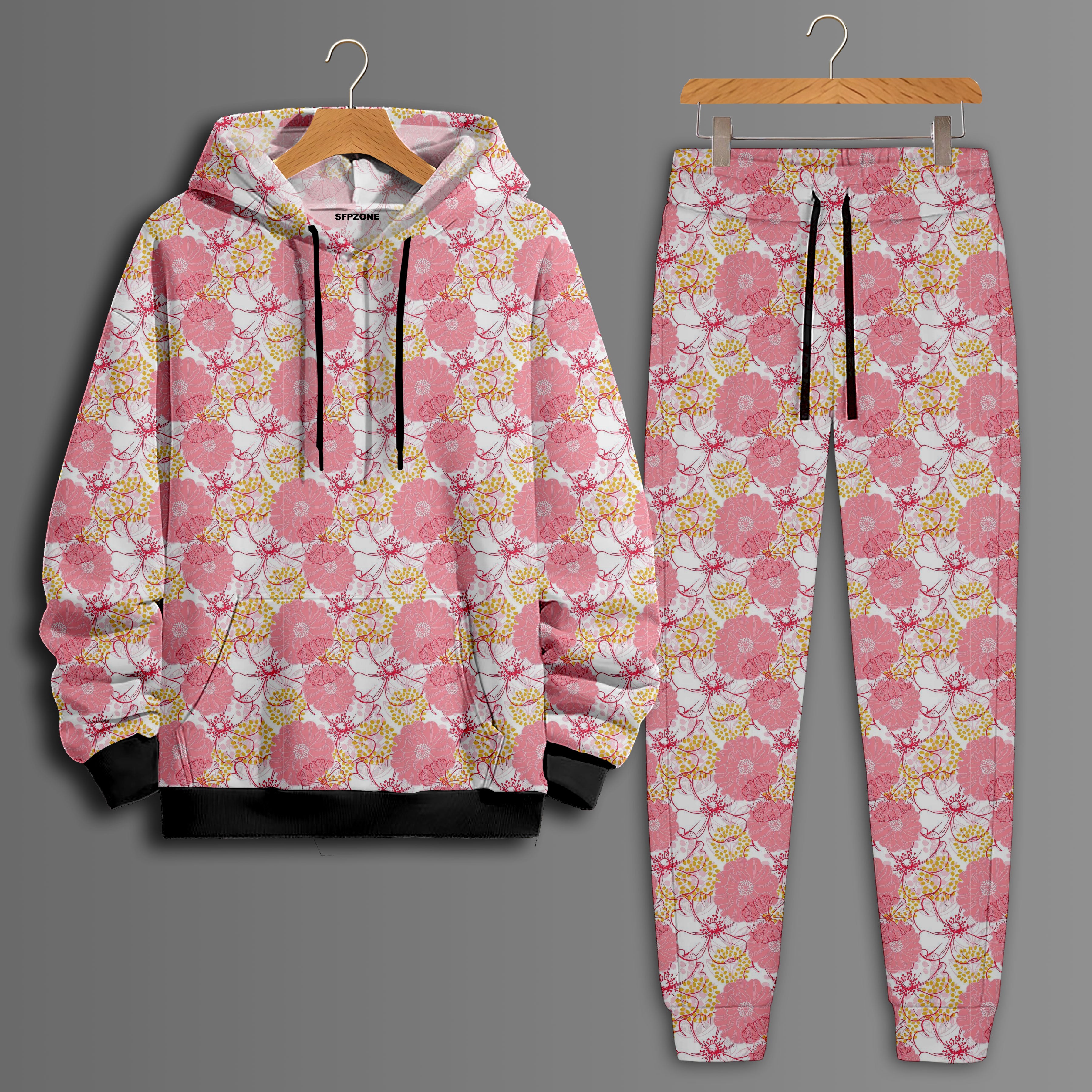 Printed Fleece Hoodie Co-ord sets#4