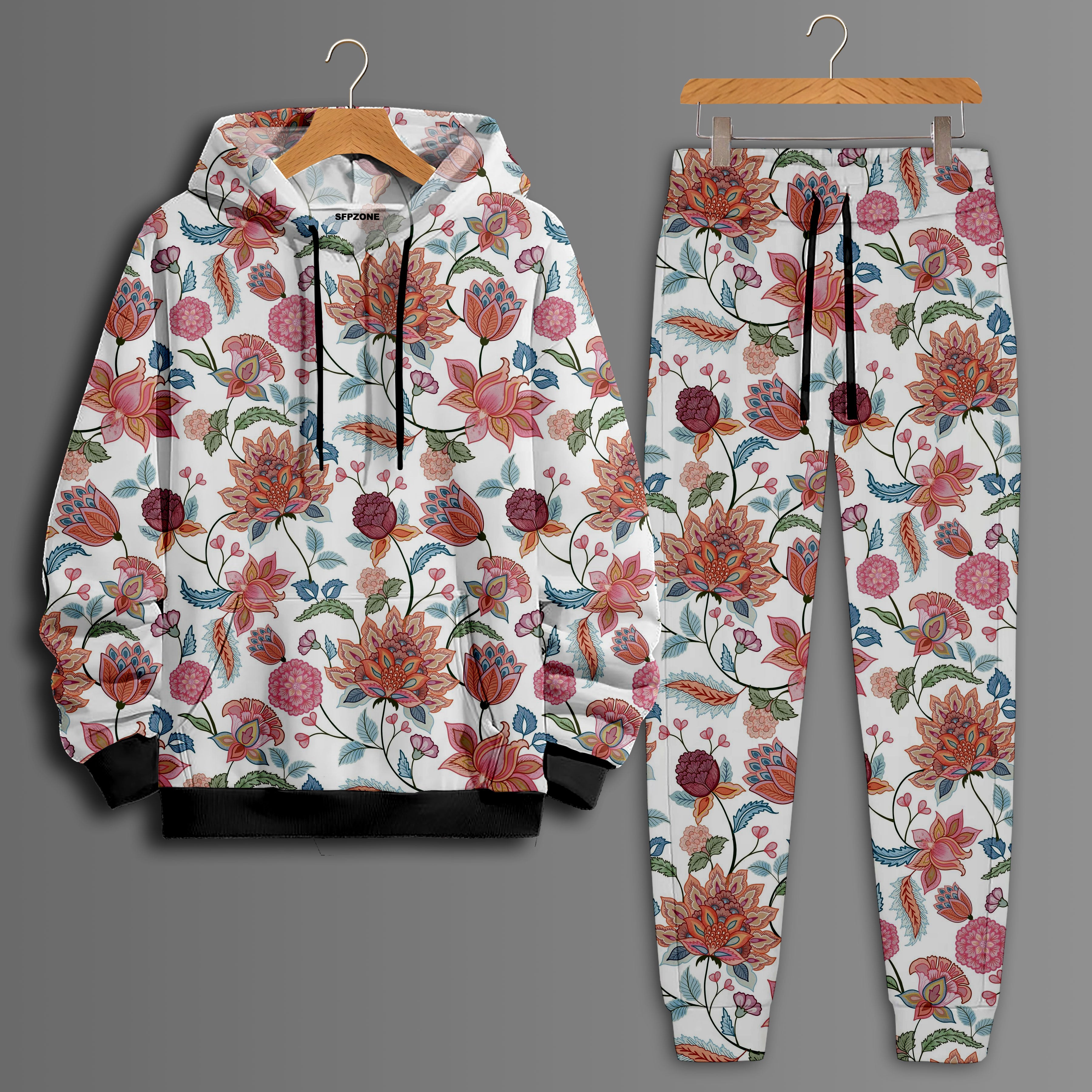 Printed Fleece Hoodie Co-ord sets#5