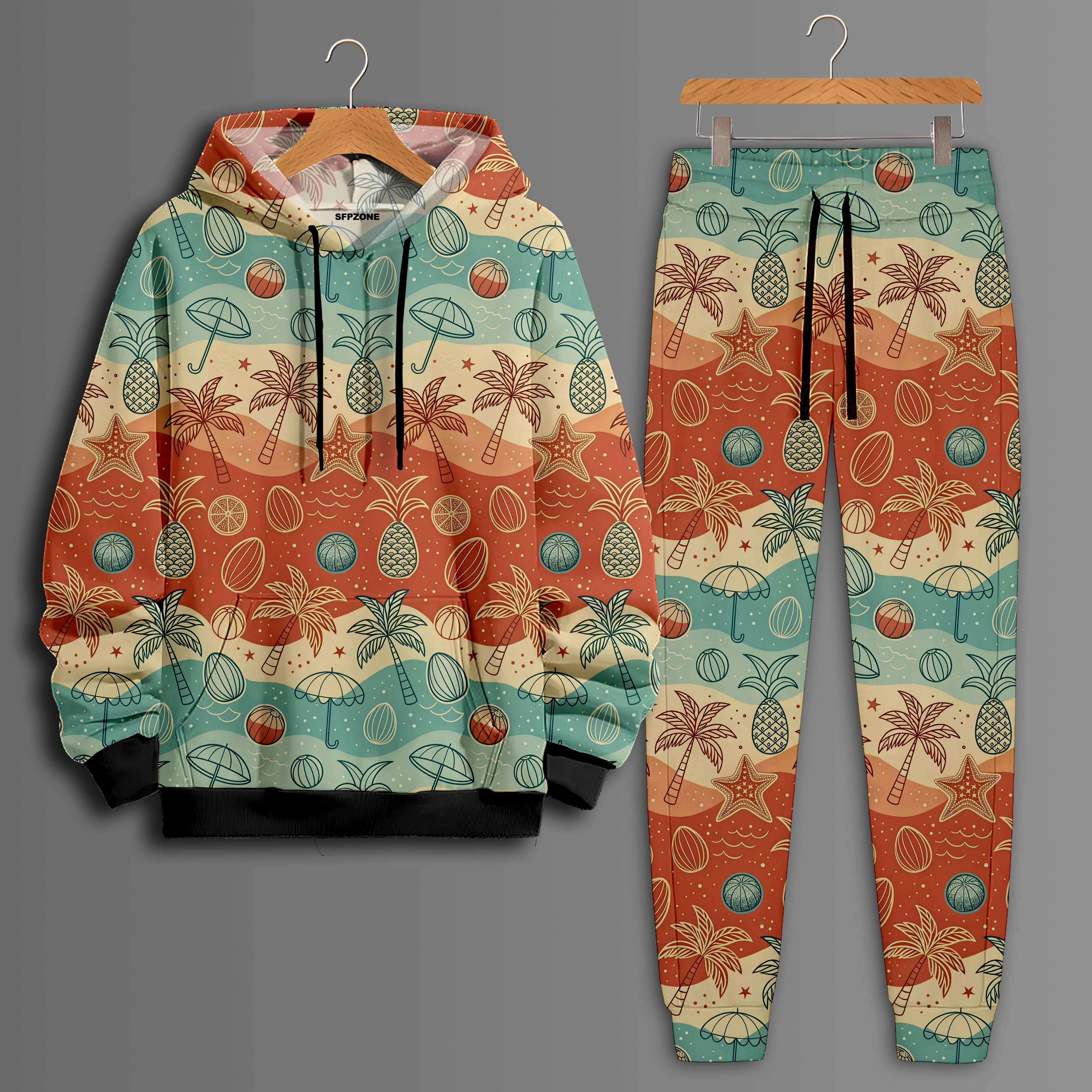 Printed Fleece Hoodie Co-ord sets#2